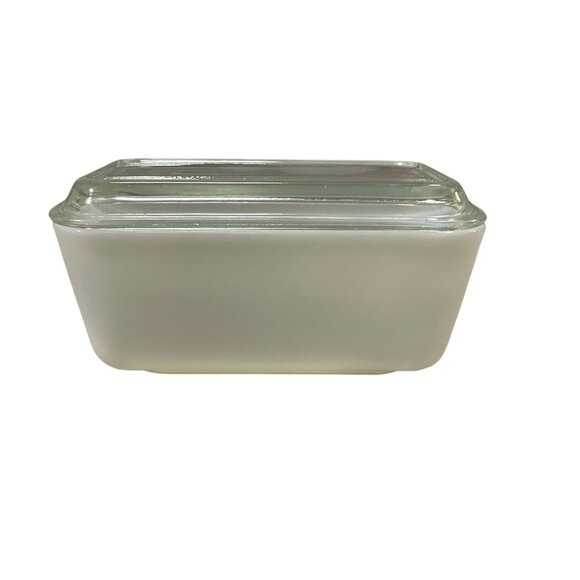 Pyrex Refrigerator Dish and Lid Used Butterprint Amish Rooster Rectangle - Picture 3 of 16